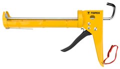 Пистолет для герметиков TOPEX, материал сталь, трещотка, рабочая часть 235 мм