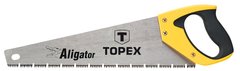 Ножовка по дереву TOPEX Aligator, холст 400 мм, закаленные зубцы с трехгранной заточкой, 7TPI, 490 мм