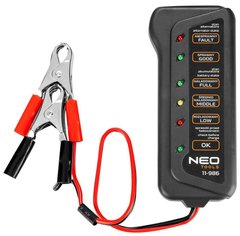 Тестер аккумулятора Neo Tools, 12В, 2 зажима типа «крокодил»