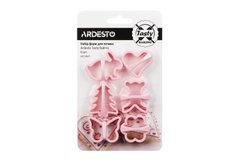 Набір форм для печива Ardesto Tasty baking, 6 шт, рожевий, пластик