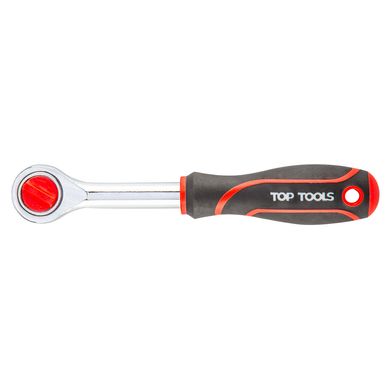 Ключ-тріскачка Top Tools, 1/4", 24 зубці, 150мм, тримач прогумований