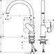 Змішувач для кухні Hansgrohe Vernis Blend M35, довж.виливу - 221мм, поворотний, 1важіль, KM260, матовий чорний