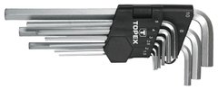 Ключи шестигранные TOPEX, набор 9 ед., 1.5-10 мм, длинные