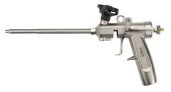 Пистолет NEO для монтажной пены с латунной головкой, алюминий покрытый никелем, сатиновая отделка