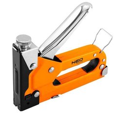 Степлер Neo Tools, 3 в 1, 4-14 мм, тип скоб G, L, E, регулировка забивания скоб