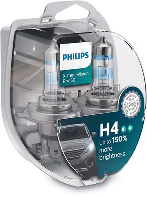 Лампа галогенная Philips H4 X-treme VISION PRO +150%, 3700K, 2шт/блистер
