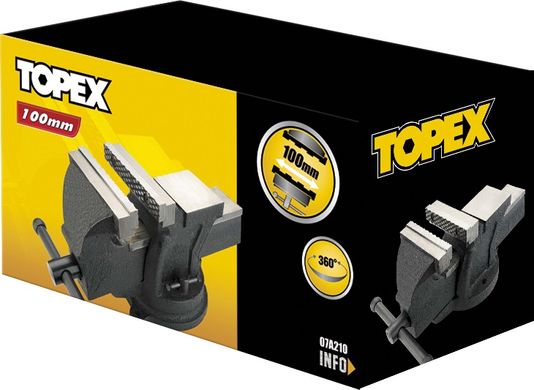 Тиски TOPEX, поворотні, чавунні, 100 мм, 5.3 кг