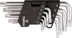 Ключи Torx TOPEX, набор 9 ед., T10-T50, короткие