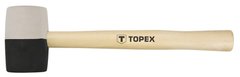 Киянка гумова TOPEX, чорно-біла, обух 450 г, діаметр обуха 58 мм, рукоятка дерев'яна, 338 мм