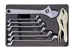 Набор инструмента комбинированный ключи накидные+разводной ключ 8пр