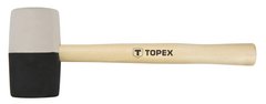 Киянка резиновая TOPEX, черно-белая, обух 680 г, диаметр обуха 63 мм, рукоятка деревянная, 337 мм