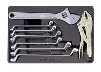 Набор инструмента комбинированный ключи накидные+разводной ключ 8пр