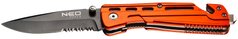 Нож складной Neo Tools, 200 мм, лезвие 85 мм, фиксатор, рукоятка из анодированного алюминия, чехол