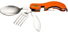 Нож складной Neo Tools, туристический с вилкой и ложкой