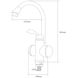 Кран-водонагрівач проточний LZ 3.0кВт 0.4-5бар для кухні гусак вухо на гайці AQUATICA (LZ-6B111W)