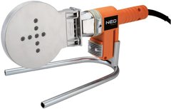 Паяльник электрический для пластиковых труб Neo Tools, 1200 Вт, 260°C, насадки диаметром до 110 мм, стойка, кейс