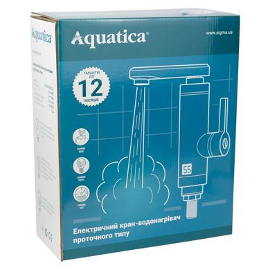 Кран-водонагрівач проточний LZ 3.0кВт 0.4-5бар для ванни гусак вухо на гайці AQUATICA (LZ-6C111W)