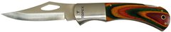 Нож складной TOPEX, фиксатор, лезвие 75 мм, держатель металлический и деревянные накладки, 170 мм.