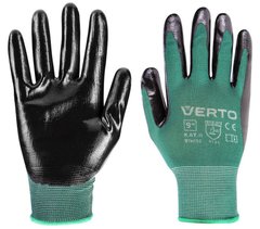 Рукавички робочі Verto, нітрилове покриття, р.9, зелений