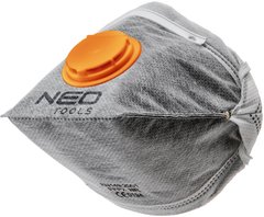 Маска захисна Neo Tools з активованим вугіллям, клапаном, клас захисту FFP1, 3 шт.