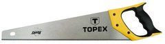 Ножовка по дереву TOPEX Shark, холст 400 мм, закаленные зубцы с трехгранной заточкой, 11TPI, 510 мм