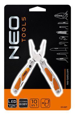 Мультитул Neo Tools, міні, 10 елементів, з LED