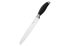 Кухонний ніж для хліба Ardesto Gemini, 33 см, довжина леза 20,3 см, чорний, нерж.сталь, пластик