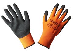Рукавички робочі NEO, нітрилове покриття, поліестер, р.8, помаранчевий