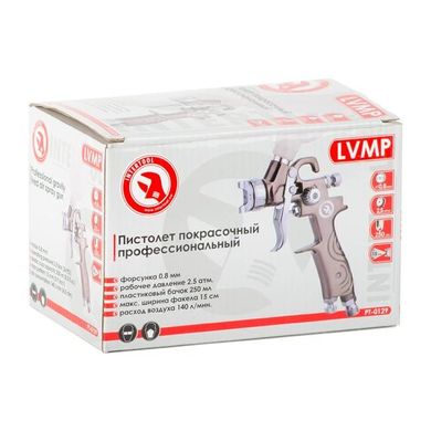 Фарбопульт пневматичний LVMP MINI, форсунка - 0.8 мм, верхнiй пластиковий бачок - 250 мл, 2-2.5 бар INTERTOOL PT-0129
