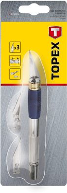 Нож моделиста TOPEX, для поделочных работ, 3 лезвия, сталь, 155 мм