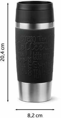 Термочашка Tefal Travel Mug Classic, 360мл, нержавеющая сталь, черный