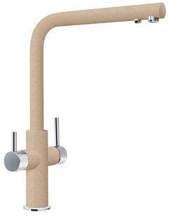 Змішувач для кухні Franke Neptune Clear Water, довж.виливу - 220мм, поворотний, 1+1фільтр, хром-бежевий