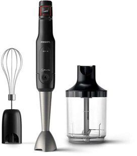 Блендер PHILIPS погружной Viva Collection, 800Вт, 3в1, чаша-1000мл, чоппер, черно-серебряный