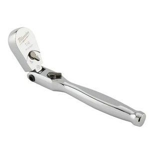 Трещотка хромированная шарнирная для головок 1/4'' MILWAUKEE, 140мм