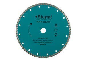 Алмазний диск Sturm Турбо d=230 мм 9020-04-230x22-T