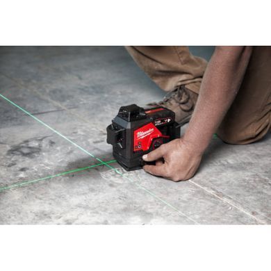Нивелир 3D лазерный аккумуляторный MILWAUKEE, M12 3PLSKIT-401P (360 градусов, зеленый луч) (зарядное устройство С12 С, 1 аккумулятор М12 В4 4Ач, аксессуары, PACKOUT)