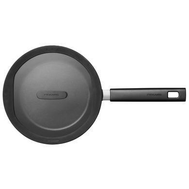 Сотейник Fiskars Hard Face, 24см, 2.2л, покриття Hardtec Superior, алюм., індукція, з кришкою, чорний