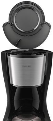 Кофеварка Philips капельная Daily Collection, 1,2л, молотая, черно-серебристый