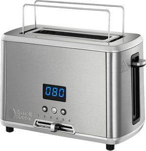 Тостер Russell Hobbs Compact Home, 820Вт, метал, 1 слот, LED дисплей, сріблястий