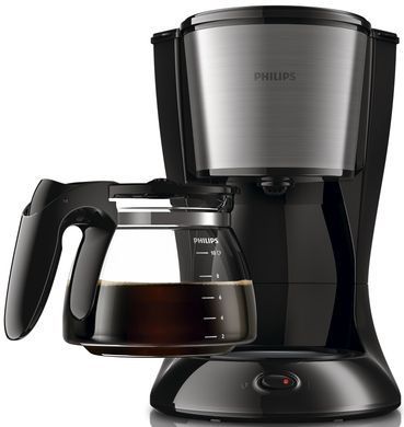 Кофеварка Philips капельная Daily Collection, 1,2л, молотая, черно-серебристый