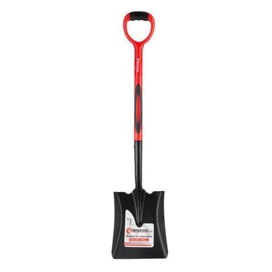 Лопата совковая, ручка из фибергласса, 238х282х1050 мм INTERTOOL FT-2014