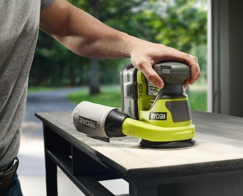 Шлифмашина эксцентриковая Ryobi RROS-0, ONE+ 18В, аккумуляторная, 125мм, орбита 2.5мм (без АКБ и ЗУ)