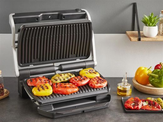 Гриль Tefal прижимной OptiGrill+ XL 2000Вт, темп. режимов-4, съемные пластины, алюминий, металл
