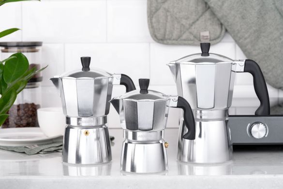 Гейзерная кофеварка ARDESTO Gemini Cremona, 0.24л, 6 чашек, алюминий