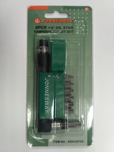 Комплект вставок TORX з центрованим штифтом T-10H-T40H1/4"DR, 8ін, S08H2ST8S Jonnesway