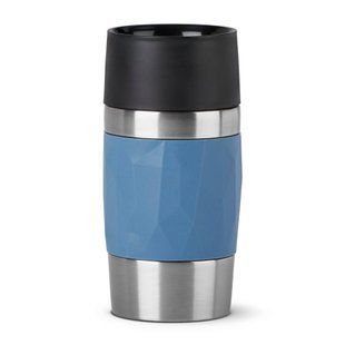 Термочашка Tefal Compact Mug, 300мл, диам72, t холл. 6г, гар.3г, нерж.сталь+пластик, синий