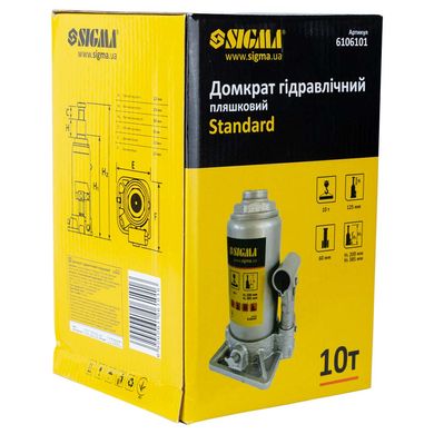 Домкрат гідравлічний пляшковий 10т H 200-385мм Standard SIGMA (6106101)
