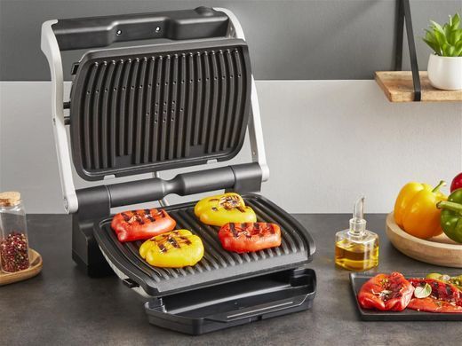 Гриль Tefal прижимной OptiGrill+ 2000Вт, темп. режимов-4, съемные пластины, алюминий, металл
