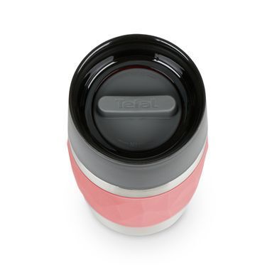 Термочашка Tefal Compact Mug, 300мл, диам72, t холл. 6г, гар.3г, нерж.сталь+пластик, красный