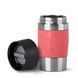 Термочашка Tefal Compact Mug, 300мл, диам72, t холл. 6г, гар.3г, нерж.сталь+пластик, красный